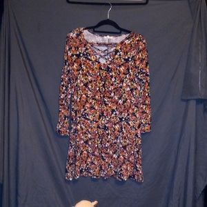 Maurices Flower Print Dress Long Tunic Sz M